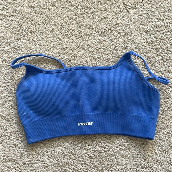 Bo + Tee workout set Royal Blue ribbed by Oh, Polly - Picture 2 of 5